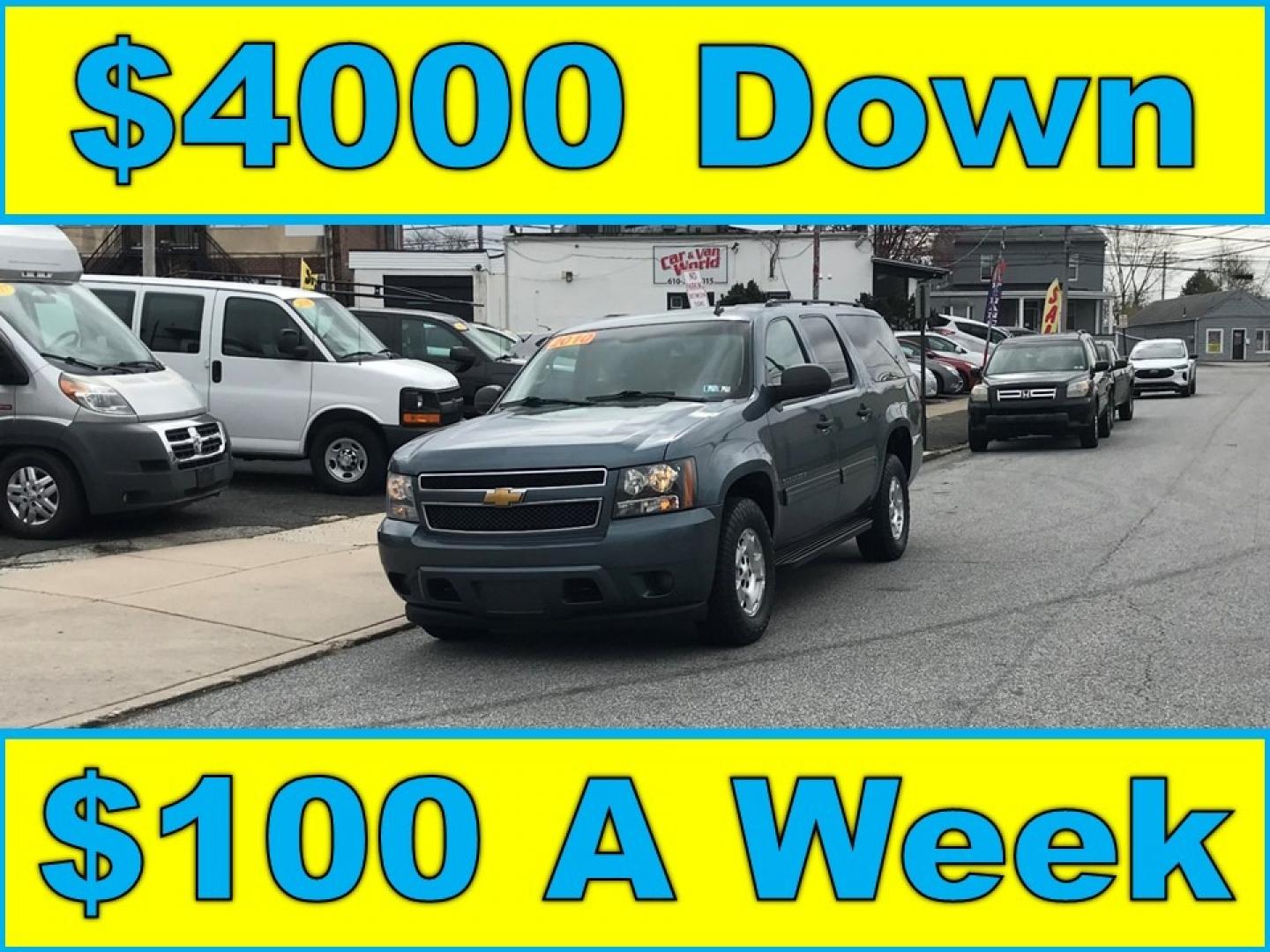 2010 Blue /Gray Chevrolet Suburban LS (1GNUKHE33AR) with an 5.3 V8 engine, Automatic transmission, located at 577 Chester Pike, Prospect Park, PA, 19076, (610) 237-1015, 39.886154, -75.302338 - Photo#0